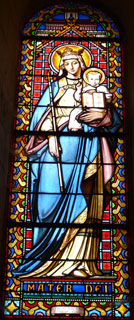 photo vitrail de la vierge marie