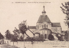 carte postale ancienne de l'église abbatiale