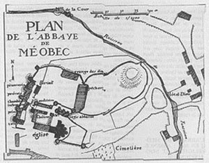 Photo du plan de l'abbaye à l'époque médiévale.